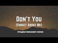 Simple Minds: Don't You Forget About Me (Original Instrumental with Lyrics)