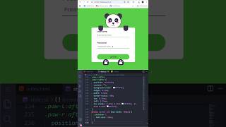 Panda Login Form Animation 🐼 | HTML CSS JS #shorts  #html #css #javascript
