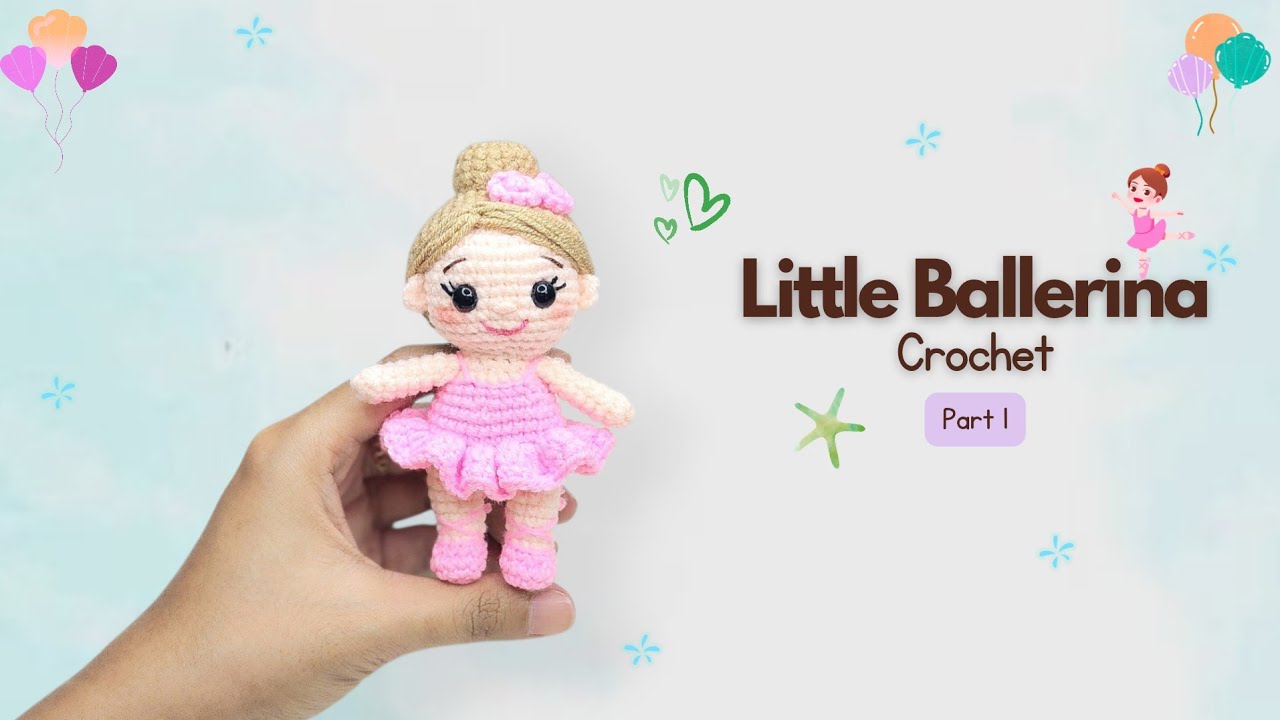 How to Crochet a Tiny Ballerina Doll (1/2) | Step-by-Step Amigurumi Tutorial