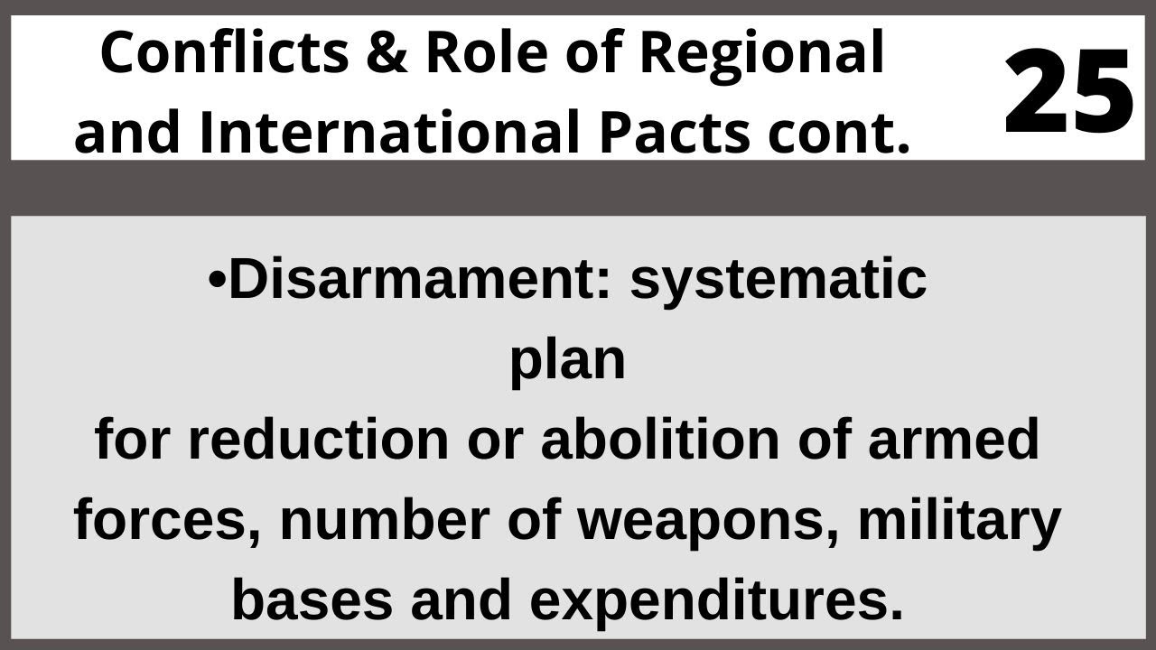 Disarmament efforts|International Relations in Hindi Urdu HUM221 LECTURE 25