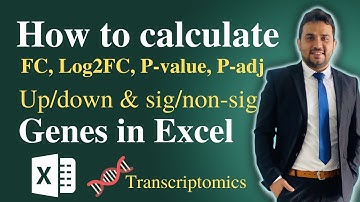How to calculate fold change FC, log2FC, Pvalue, Padj, Up and down regulated genes