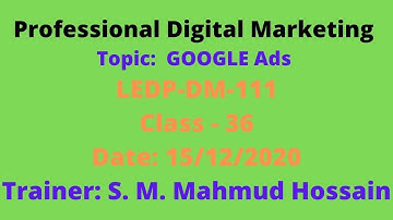 Professional Outsourcing Course, Digital Marketing - Class-36, Date: 15-12-2020