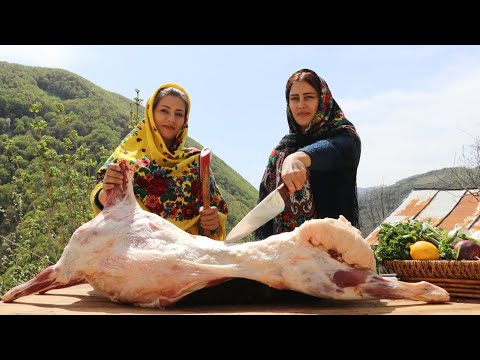 Bastirma! Whole Lamb Buried Under the Pilaf Which Is Very Delicious Recipe ♧ Village Cooking