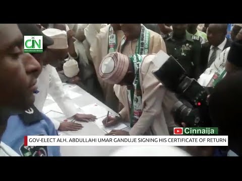 blogspot musica GANDUJE SIGNS AS INEC ISSUES CERTIFICATE OF RETURN TO ELECTION WINNERS IN KANO