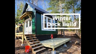 Off Grid Cabin Build  #17   Spring Thaw and Deck Build