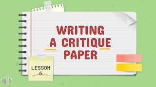VLOG #13 CRITIQUE PAPER|| FARAH ACERO