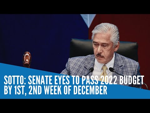 Sotto: Senate eyes to pass 2022 budget by 1st, 2nd week of December