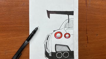 How to draw a super ( GTr )  car step-by-step | Easy to draw