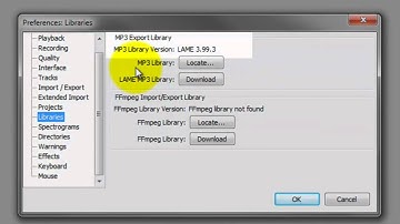 Audacity: Install LAME MP3 Encoder