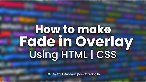 Fade in Overlay | Hover over the image to see the effect using HTML | CSS
