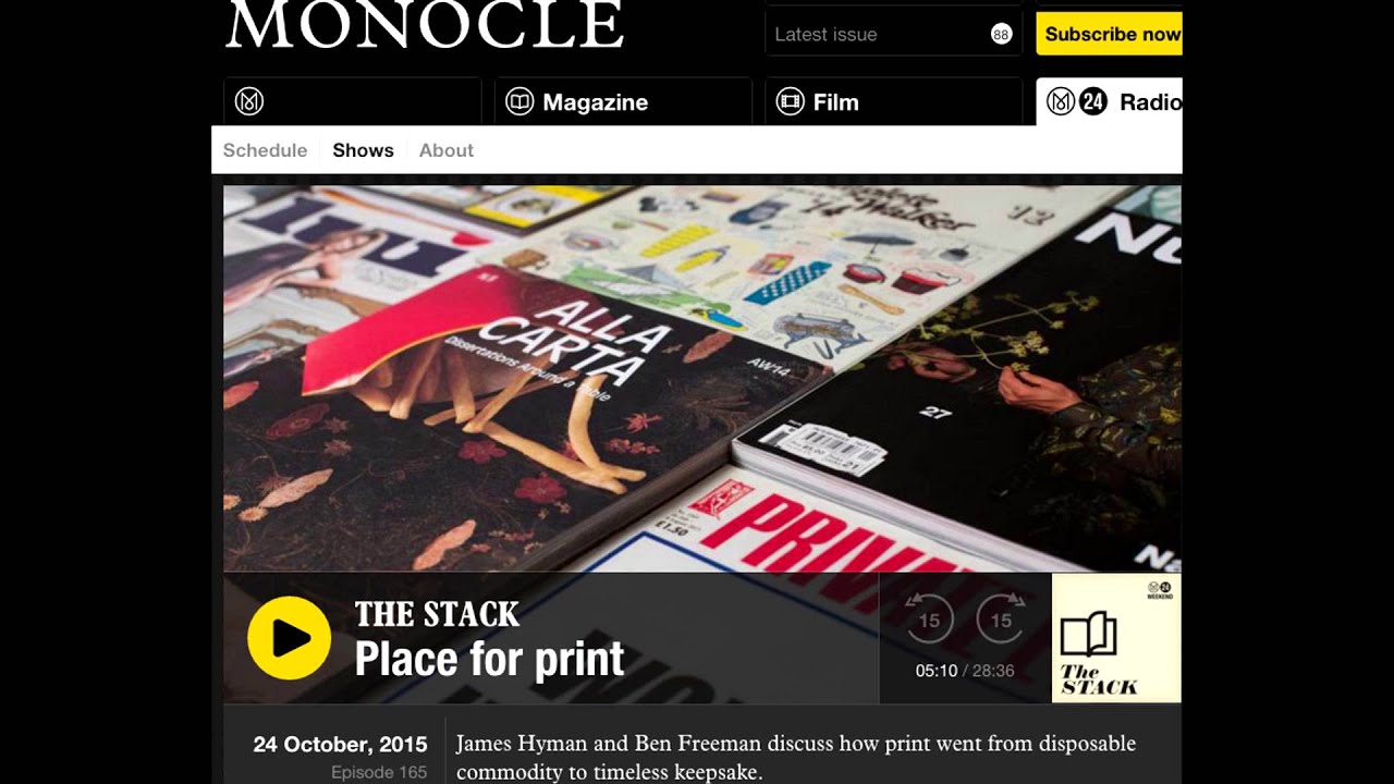 Hyman Archive: James Hyman / "The Stack" (24 October 2015, Episode 165)