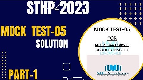 Mock Test-05 Solution| Part-01|ME ACADEMY| ASIF ALI