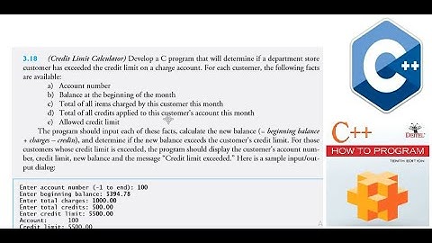 Credit limit calculator Solution How to program with C++