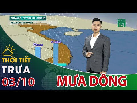 Video Thời tiết trưa, chiều 03/10/2022: Cảnh báo mưa dông... - youtube