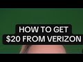 How to get $20 from Verizon