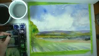 Lesson 8/12 Meadow Landscape, Simple Landscapes in Watercolour, Angela Fehr Legacy Courses
