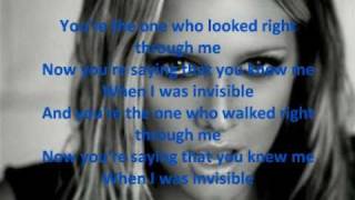 Video thumbnail of "Ashlee Simpson - Invisible with Lyrics"