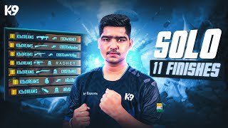 23 FINISHES CHICKEN DINNER❤️ | SOLO 11 finishes❤️‍🔥 | READY FOR ROUND 4✅| K9Dreams💙