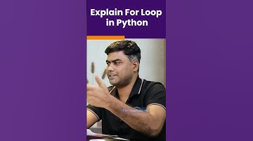 Python Interview Question  | Explain For Loop In PYTHON? | #shorts #kiransir #mockinterview