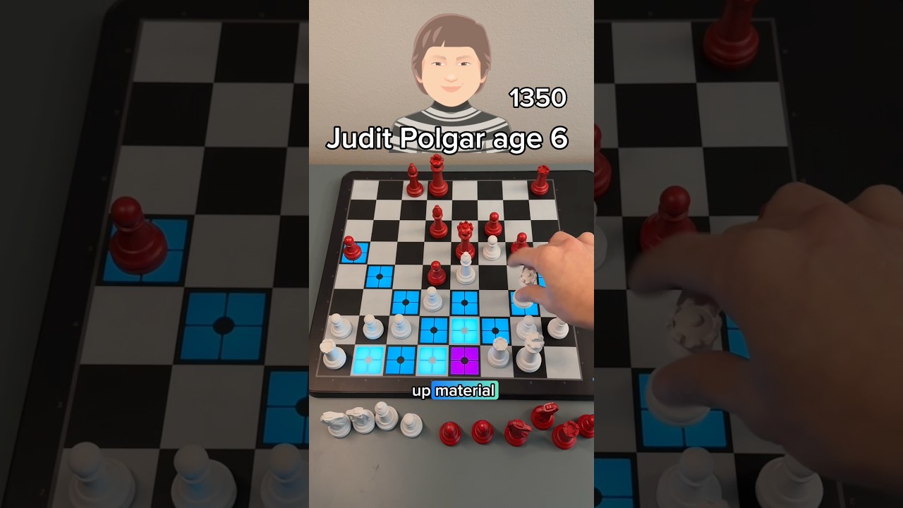 Judit Polgar age 6 rated 1350 + ChessUp 2