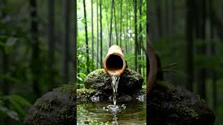 Calming Piano + Bamboo Water Sounds 🌿 Relax Mind &amp; Body #shorts