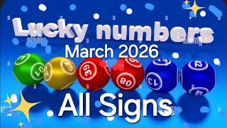 Lucky Lotto Numbers/March 2026/All Signs/Try your luck!🤑💰