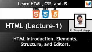 Lecture-1 | HTML Introduction | HTML Elements | HTML Structure | Editors for HTML | Learn HTML