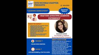 13 Sep 2024 Madhuri Shinde Session: Crafting Effective Learning Experience - Problem to Solution
