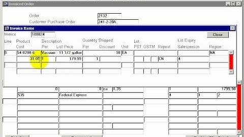 DYNAMIC 3i Free Edition ERP tutorials - inquire on invoiced orders