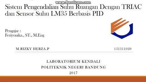Sistem Pengendalian Suhu Ruangan Dengan TRIAC dan Sensor Suhu LM35 Berbasis PID