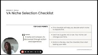 VA Niche Selection Checklist
