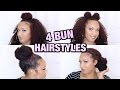 4 QUICK &amp; EASY EVERYDAY BUNS on NATURAL HAIR! ⇢ft. Her Given hair