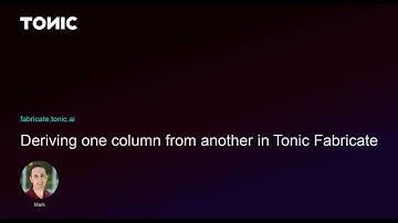 Tonic.ai Tutorials: Deriving one column from another in Tonic Fabricate