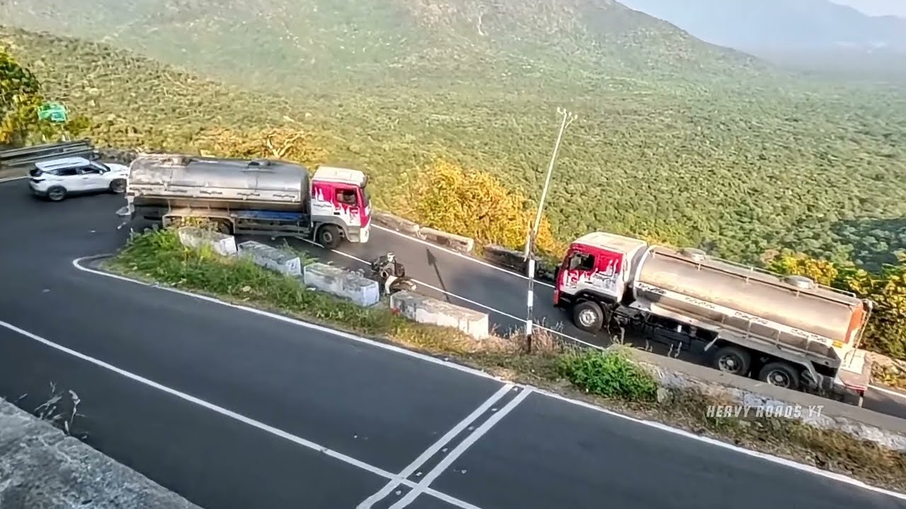 When the same vehicles faced eachother in extreme ghat road 
