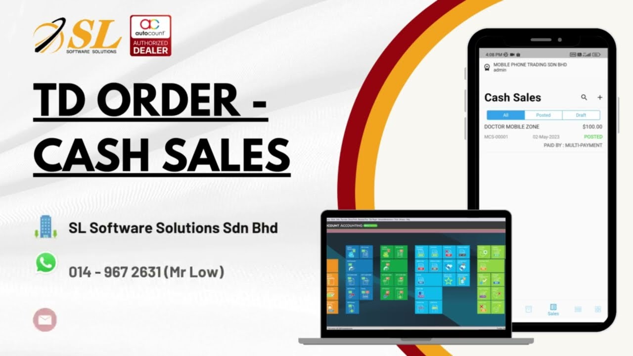 (中文) AutoCount TD Ordering - Cash Sales