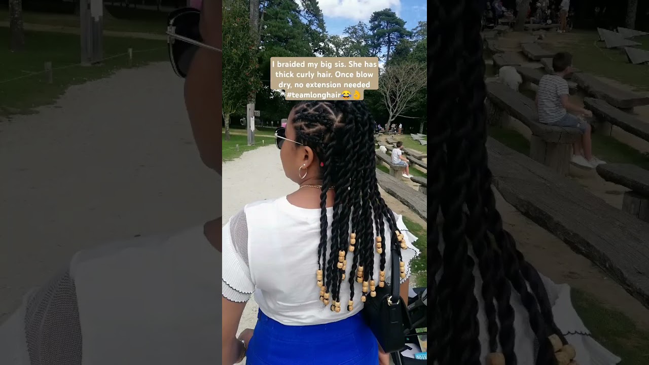 Braids on natural curly hair 