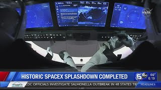 SpaceX capsule and NASA crew make 1st splashdown in 45 years