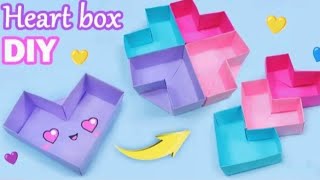 DIY ORIGAMI PAPER HEART BOX / DIY Paper Box / Origami Box Tutorial / School Crafts / Paper Crafts