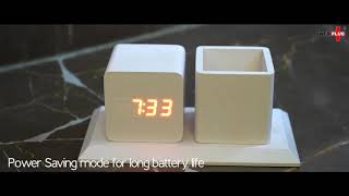 Wooden Tabletop with Digital LED Clock and tumbler by Power Plus screenshot 5