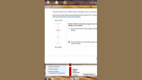 How to change user account control in Windows 7