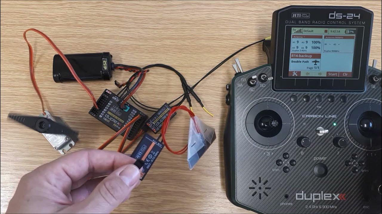 JETI receiver R14 (R18) backup by Rsat2 and Rsat900 YouTube