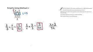 Intermediate Algebra: Simplify a Complex Rational Expression Using Method 1