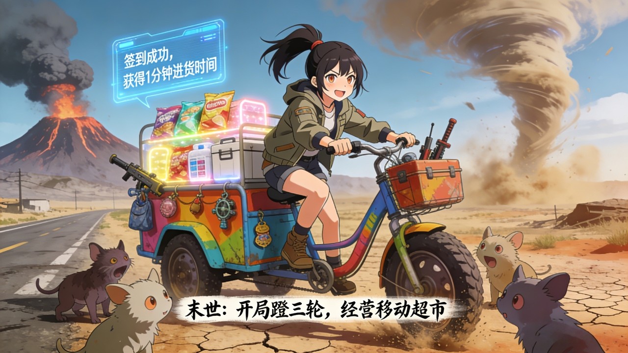 🚲末世开局惨成冤种😅半年才解锁经营系统🌪️风暴中心签到换进货时间🌋拿下火山仅得五分钟？姜禾蹬三轮开移动超市成末世显眼包✨一口气看完《末世：开局蹬三轮，经营移动超市》全文大结局❗