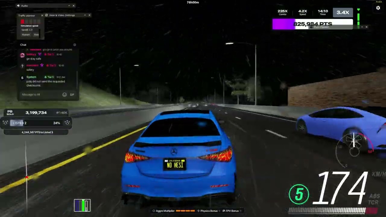 PURE SOUND C63 AMG IN THE RAIN 4K 60 FPS SOLO