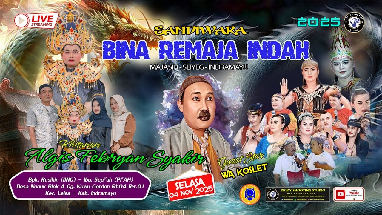 LIVE MALAM SANDIWARA BINA REMAJA INDAH || SELASA 04 NOV 2025 || NUNUK BLOK A LELEA - INDRAMAYU