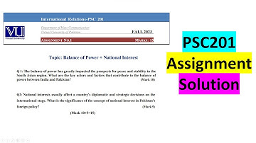 psc201 assignment 1 solution 2023 by VU Solutions