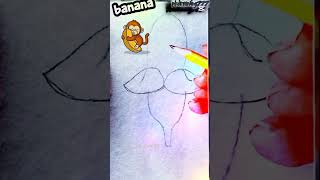 how to draw banana #banana #easy banana drawing#art .