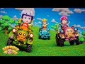 Las ruedas del tractor dan vueltas y vueltas | Rimas infantiles para niños | Happy Tots