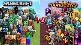 MINECRAFT JAVA EDITION vs MINECRAFT DUNGEONS in Minecraft Mob Battle