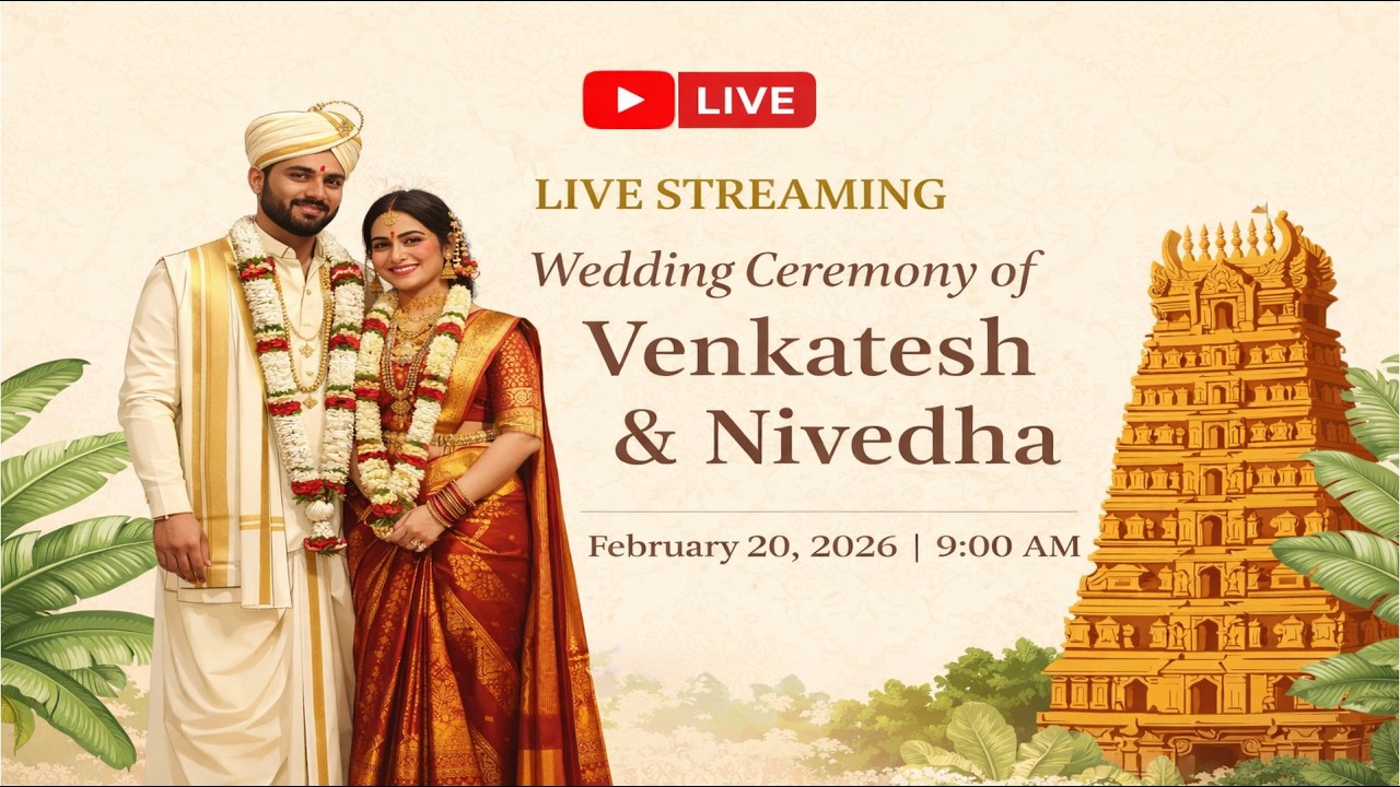 🛑Live Venkatesh & Nivedha | Wedding Live | 20.02.2026 | 9:00 AM | Chennai Live